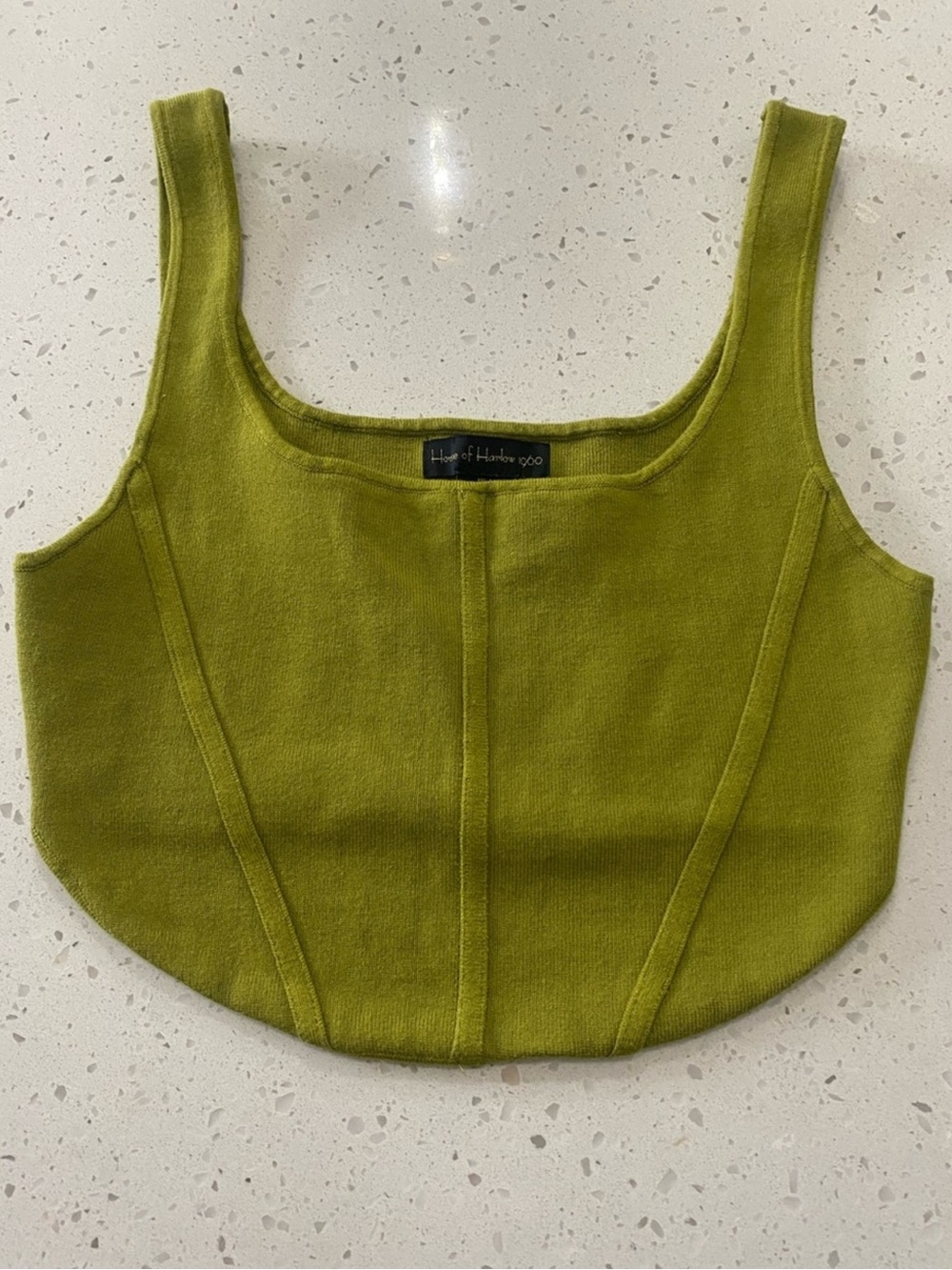 House of Harlow 1960 Olive Green Structured Cropped Tank